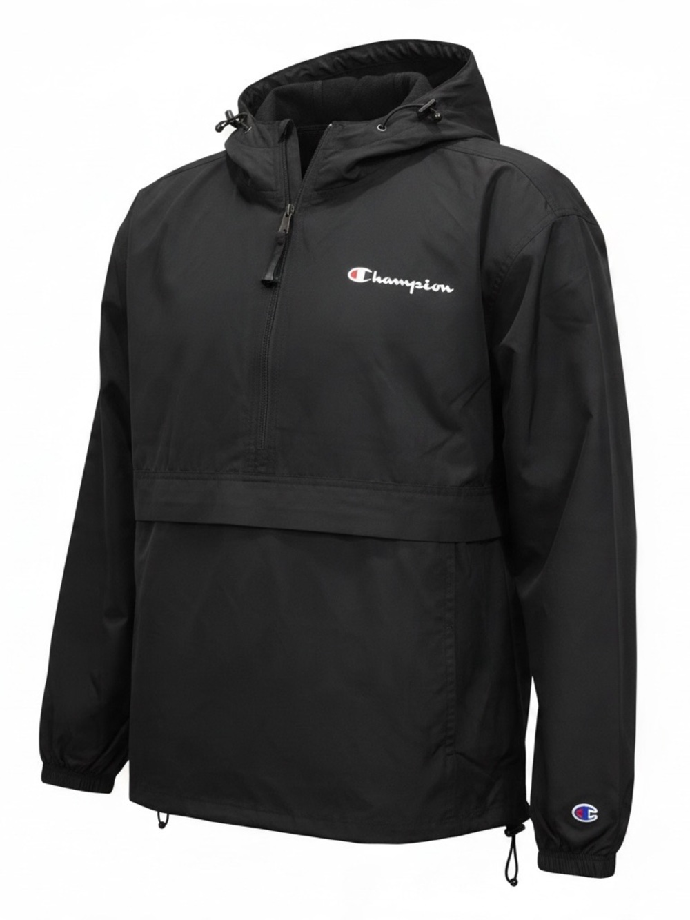Champion Black Hooded Windbreaker Anorak